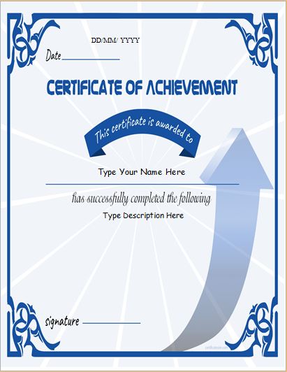 Certificate of Achievement for business