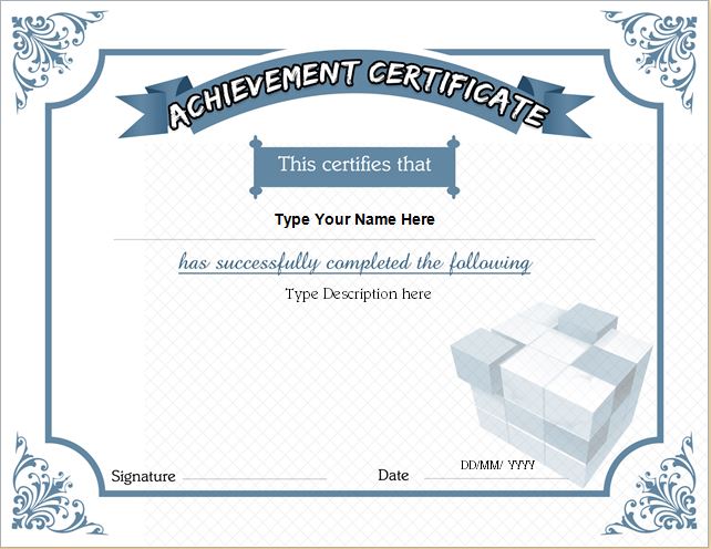 Business Certificate of Achievement