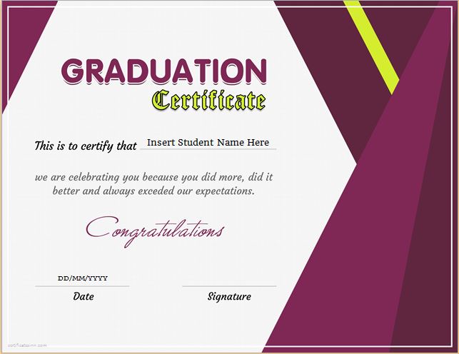 certificate of graduation template