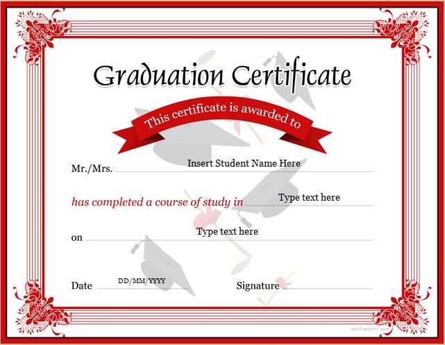 Graduation Template Word from certificatesinn.com