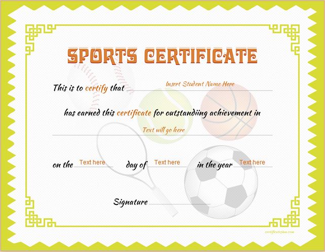 Sports Certificate Templates for MS WORD | Professional ...