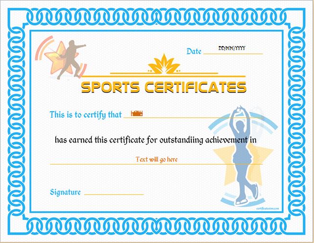 Sports Certificate Template for MS Word