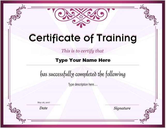 Certificate of Training