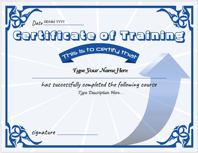 certificate of training completion