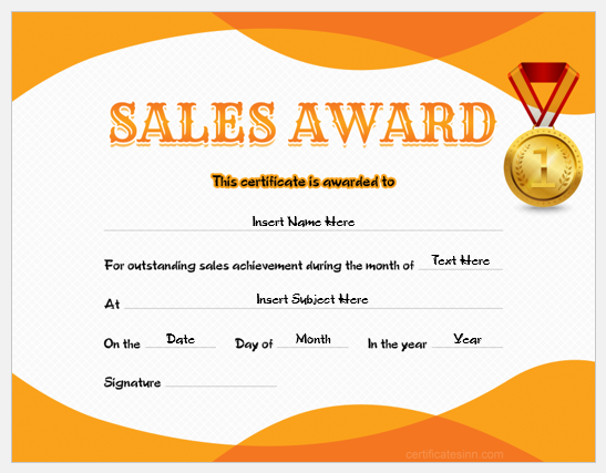 Best Sales Award Certificate Templates for Word Professional