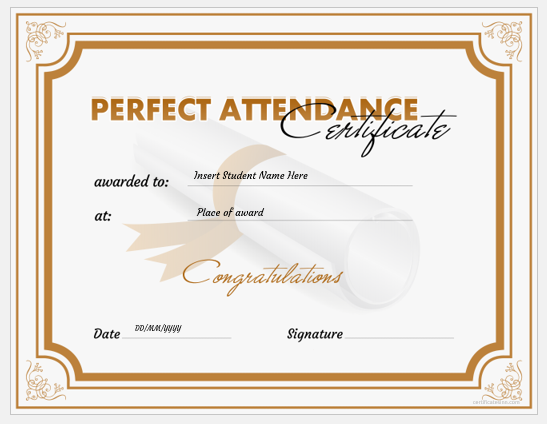 Attendance Certificate Template from certificatesinn.com