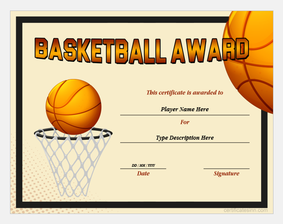 Basketball Award Certificate Template For Your Needs