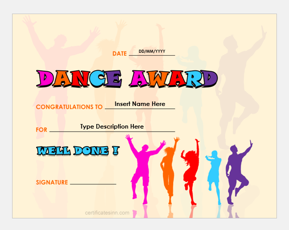 Dance Certificate Template Free Download