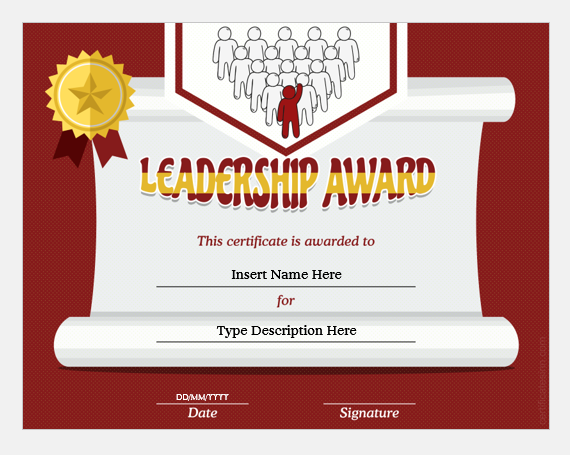 Leadership Award Certificate Templates for Word Professional