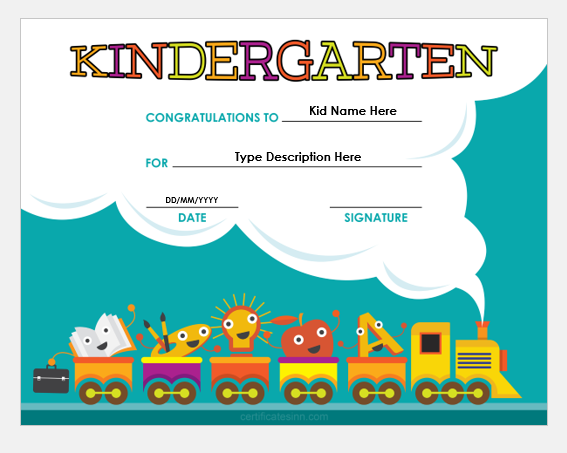 Kindergarten certificate template