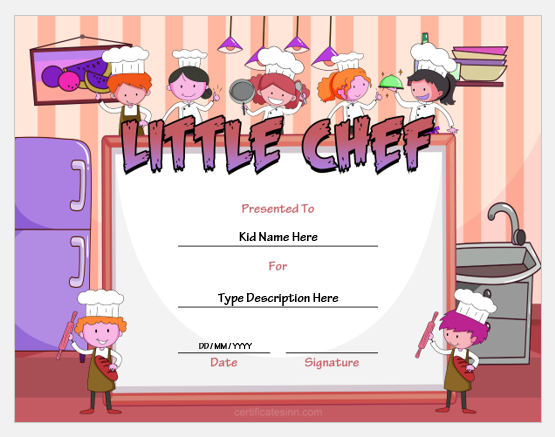 Little chef certificate