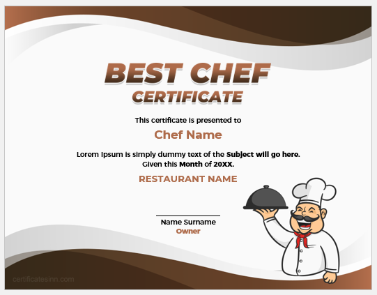 5 Best Chef Certificate Templates for Word Download