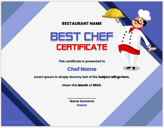 Best chef certificate