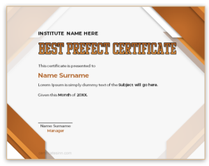 Best prefect certificate