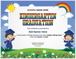 Kindergarten graduation certificate