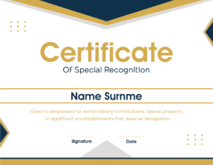 Special Recognition Certificate Template