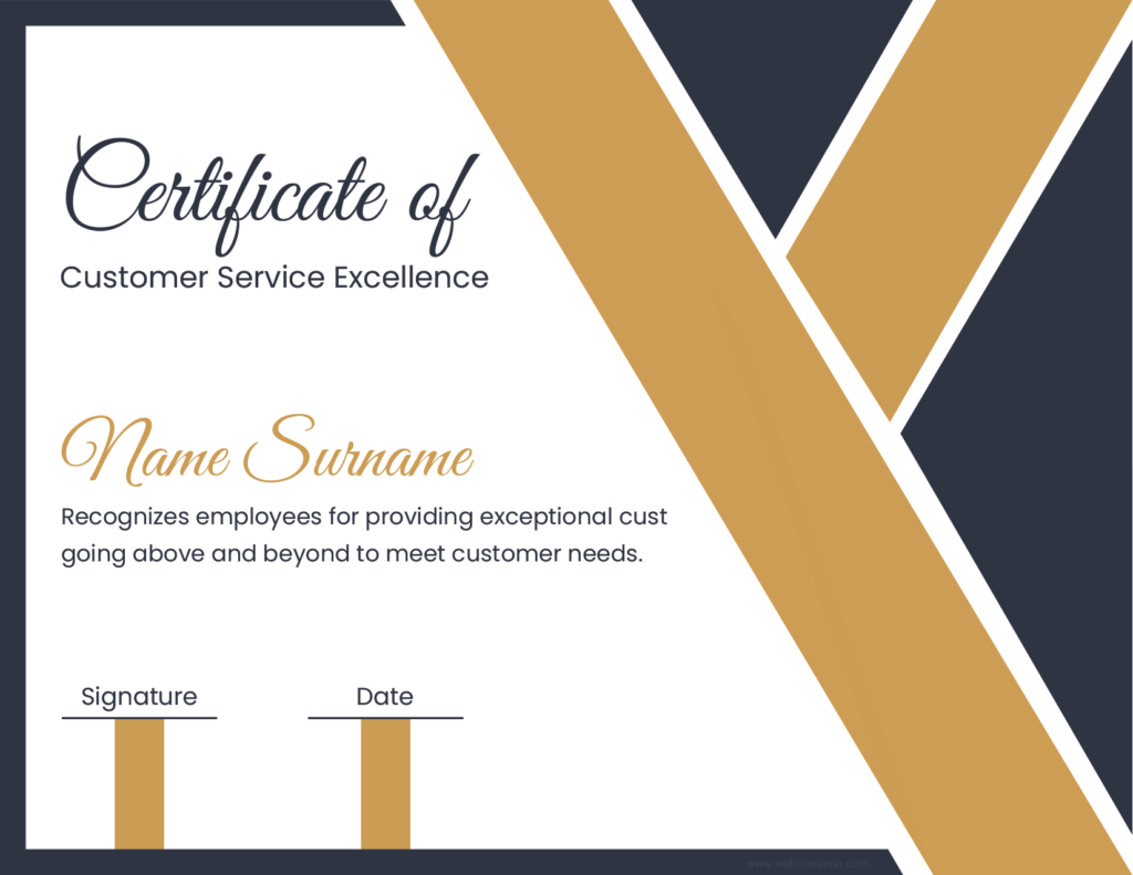 Customer Service Excellence Certificate