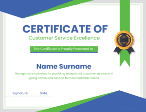 Customer Service Excellence Certificate