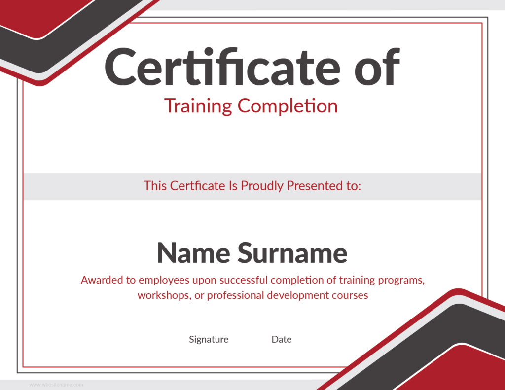 Training Completion Certificate