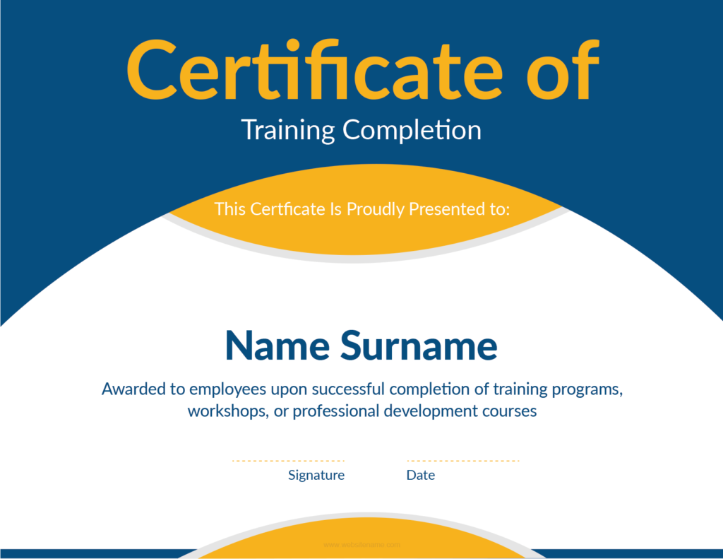 Training Completion Certificate