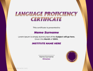 Language Proficiency Certificate Template