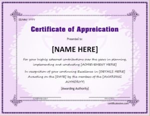 Certificates of Appreciation Templates for WORD | Professional ...