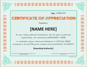 Certificates of Appreciation Templates for WORD | Professional ...