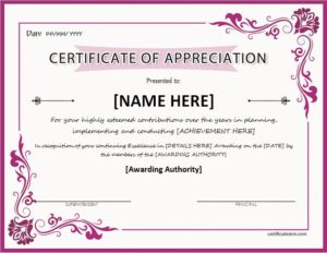 Certificates of Appreciation Templates for WORD | Professional ...