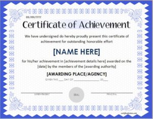 Certificates of Achievement for WORD | Professional Certificate Templates