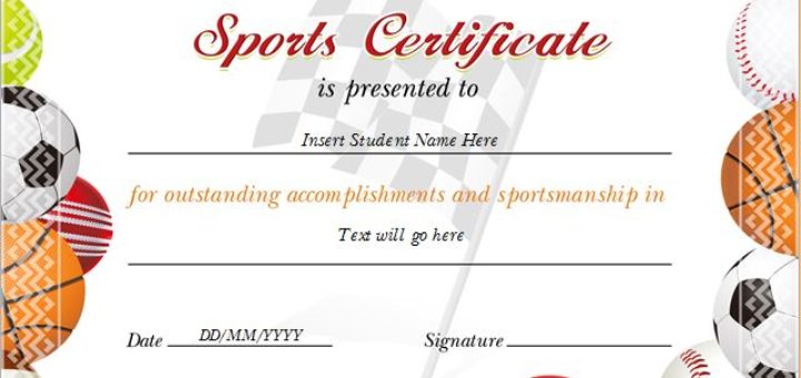 Sports Certificate for MS Word