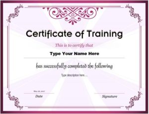 Certificates of Training Templates | Professional Certificate Templates