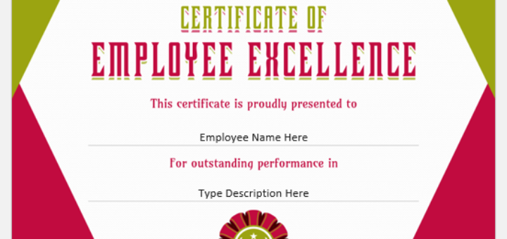 Certificates of Employee Excellence