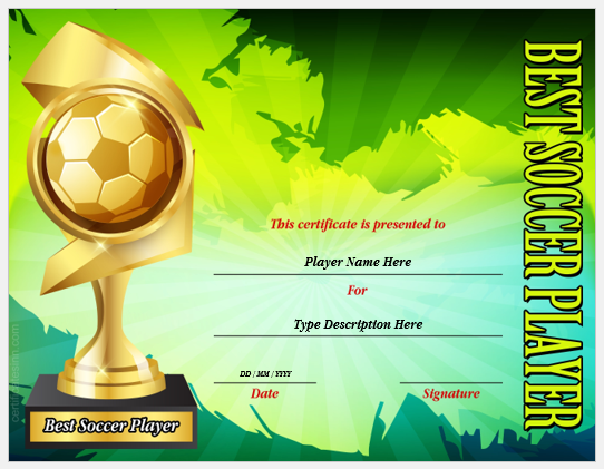Soccer Certificate Templates For Word