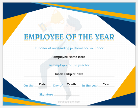 Employee of the year Certificate Template