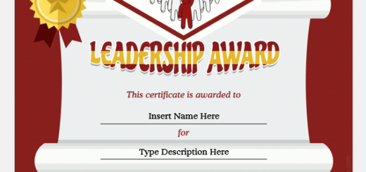 Leadership Award Certificate