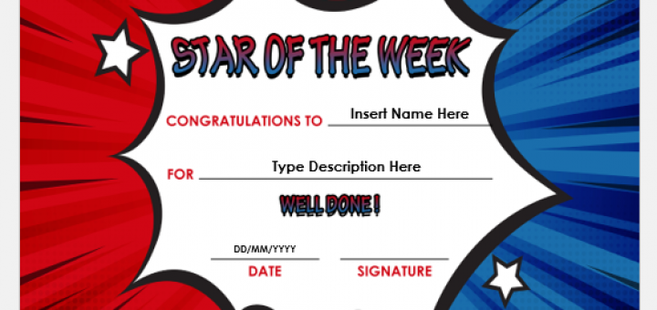 Star of the Week Certificate