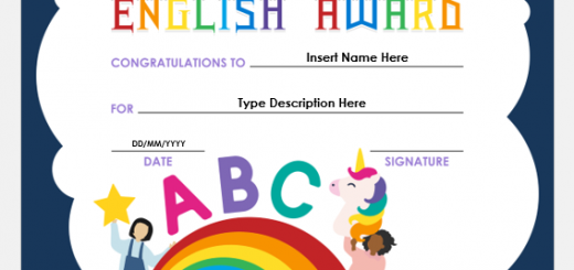 English Award Certificate