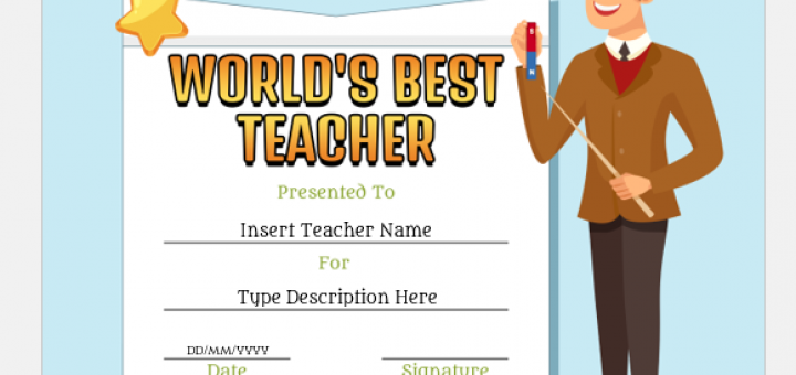 World's best teacher certificate