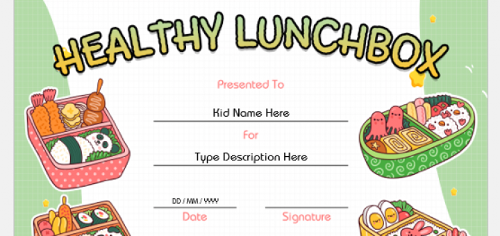 Healthy Lunchbox Certificate