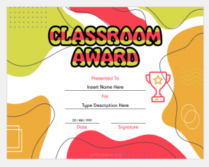 Classroom Award Certificate Templates for Word | Download