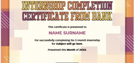 Internship completion certificate for bank