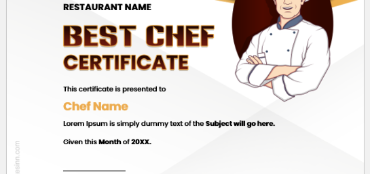 Best chef certificate