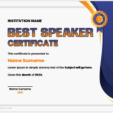Best speaker certificate template
