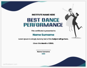 Best Dance Performance Certificate Templates | Download