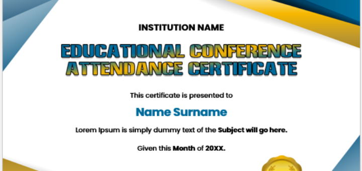 Educational Conference Attendance Certificate