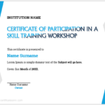 Certificate of Participation in Training Workshop