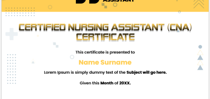 Certified nursing assistant certificate