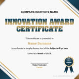 Innovation Award Certificate Template