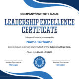 Leadership Excellence Award Certificate