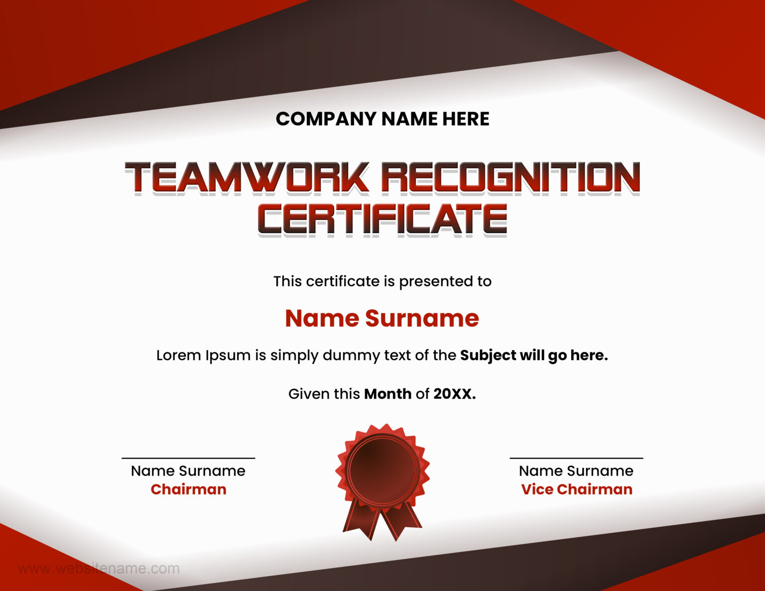 Teamwork Recognition Certificate Templates for Word | Save